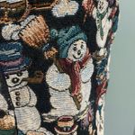Vintage Snowman Tapestry Vest Size Small Idea Nuova Holidays Winter 80s 90s Black Photo 1