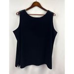 Women’s Victor Costa 1X Black Velvet Sleeveless Blouse Photo 2