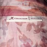 JM Collection Pink Floral  Button Down Shirt Size SP Photo 7
