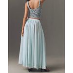 Anthropologie Sheer Maxi Skirt Size M Soft Mint Photo 1