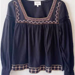 Bohme BÖHME Black Embroidered Lenah Blouse! Boho Size S Photo 0