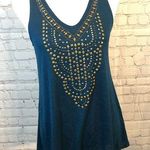 Knox Rose Tank Top Embellished Peacock Blue-XS Photo 0
