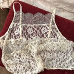 Anthropologie Cream Lace Chemise with Floral Design Size XL Photo 1