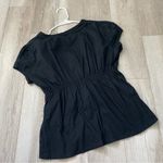 a.n.a Y2K Peasant Top cotton v neck babydoll womens Black (large) vintage casual retro Photo 3