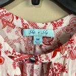 She & Sky  medium red and white tank top Photo 2
