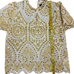 MINKPINK  Elegant Yellow and White Lace Top Size Small Photo 13