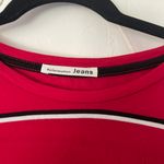 Reformation Jeans Red Striped Crewneck T-Shirt Photo 1
