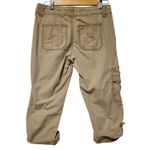 Y2K Tan Cropped Relaxed Fit Cargo Pants Contrast Stitching Retro Women's 4 Photo 1