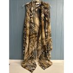 Chico's ‎ Leopard Print Sleeveless Casual Draped Open Front Cardigan Size M (1) 8 Photo 1