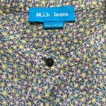 M.i.h. Jeans 100% Silk Long Sleeve Purple Yellow Floral Button Down Shirt Size M Size M Photo 3