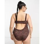 ASOS One Piece Swimsuit Womens Plus 18 Black Orange Tortoise Bandeau Cut Out NWT Photo 1