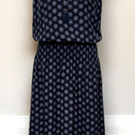 Ramy Brook  M 100% Silk Navy Floral Boho Maxi Dress Sleeveless Halter Resort Wear Photo 0