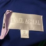 Mikael Aghal Royal Blue High Neck Sleeveless Ruffle Waist Slit Leg Maxi Dress 2 Photo 2