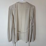 Lafayette 148 Silk Cashmere Open Front‎ Belted Cardigan Sweater Beige Small Tan Photo 5