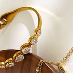 Anthropologie 18K Real Crystal Bangle Bracelet  Photo 1