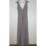 Birdy Grey  V Neck Crepe Bridesmaid Dress with Slit in Lilac NWT Size Small Photo 3