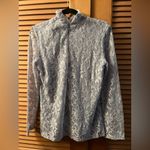 draper's & damon's Draper’s & Damon’s mock neck lace long sleeve top in grey size small VTG Photo 1