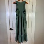 Gap  Laurel Wreath Green Sleeveless‎ Tiered Maxi Dress XL Ribbed Bodice Cotton Photo 1