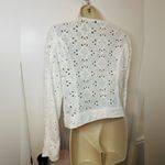 Lucky Brand Women's White Eyelet Moto Jacket, Size S Asymmetrical Zip Photo 8
