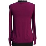 Cache Peek A Boo Stretch Matte Jersey Top New Purple Plum Cherry Ruched NWT $118 Photo 2