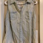 Sonoma Light Denim-like Button Up Tank Top Photo 0
