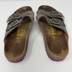 Birkenstock  Arizona Leather Sandals Womens 38 Gray Purple Outdoor Gorpcore Birks Photo 5
