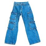 Women’s Pocket Cargo Denim Jeans Small Blue Photo 0