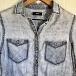 BDG Urban Outfitters Nelly Plaid Women’s Button-Down Faded Blue Wash Shirt XS Photo 3