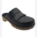 Kelsi Dagger  Brooklyn Hibby studded wood bottom clog leather fringe top size 9.5 Photo 1