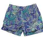 Ralph Lauren Lauren  Mid Rise Shorts 8P Blue Paisley Button Zip Cuffed Pockets Photo 2