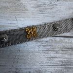 Metallic Mesh Metal Belt Gold Silver Tone Sz Sm 32” Edgy Y2K Utilitarian Floral Photo 5
