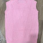 Pink Sleeveless Knit Sweater Photo 0