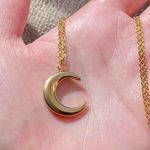 Handmade gold stainless steel celestial whimsical vintage simple moon necklace🌟 Photo 3