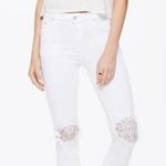 Mother Denim High Waisted Looker Ankle Fray in Little Miss Lacey Size 25 White Photo 0