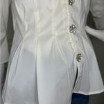 Chetta B  Elegant Cream Ruffle Blouse Photo 4