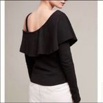 Anthropologie Postmark One Shoulder Long Sleeve Ruffle Top | Black | XS Photo 2