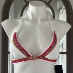 BCBGMAXAZRIA Swim Bikini Top, White w/Crochet Detailing Size XS New w/Tag Photo 7
