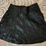 H&M Black Leather Flare Skirt Photo 0