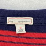 Gap top Womens M Red Blue Striped Crew Neck Long Sleeve Shirt cotton Photo 3