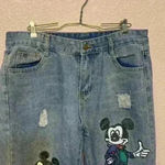Mickey Mouse women’s Jeans sz 2XL slim fit medium wash streetwear Disney comfy Blue Photo 3