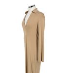 Vince Long Sleeve Polo Dress Johnny Collar Beige Pima Cotton Size Large Photo 4