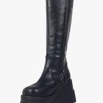 Celnepho Wedge Knee Boots Black Size 8 Photo 0