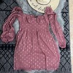 Crystal Doll NWOT  Off Shoulder Tulle Flouncy Pink Gold Dress sz M Photo 0