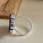 Turtle Dichroic Glass Sterling Silver Ring Jewelry Size 8 Blue Photo 2