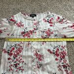 Lulus Tender Love white & pink floral sheer long sleeve button-front top size M Photo 10