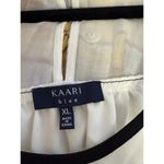Kaari Blue  Women's White Top Blouse with black trim, size XL Photo 4