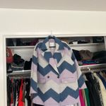 Avec Les Filles  purple blue chevron boho oversized wool blend jacket coat L ! Photo 2