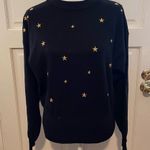 Meister Black Sweater with Gold Stars Size L Photo 0