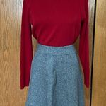 Kenar  Heather Gray Cotton Fit and Flare Midi Skirt Size S Photo 1