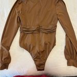 Princess Polly Brown Fitted Wrap Bodysuit Photo 3